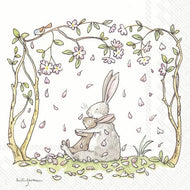 Guardanapo para Decoupage Ihr 33x33cm com 2 Unidades - Flores e Coelhinhos Brancos