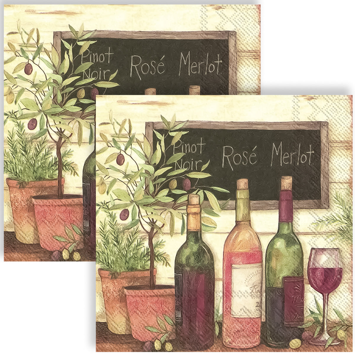 Guardanapo para Decoupage Ihr - Vinho Retro 02 Unidades