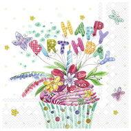 Guardanapo para Decoupage Ihr 33x33cm com 2 Unidades - Cupcake de Aniversario
