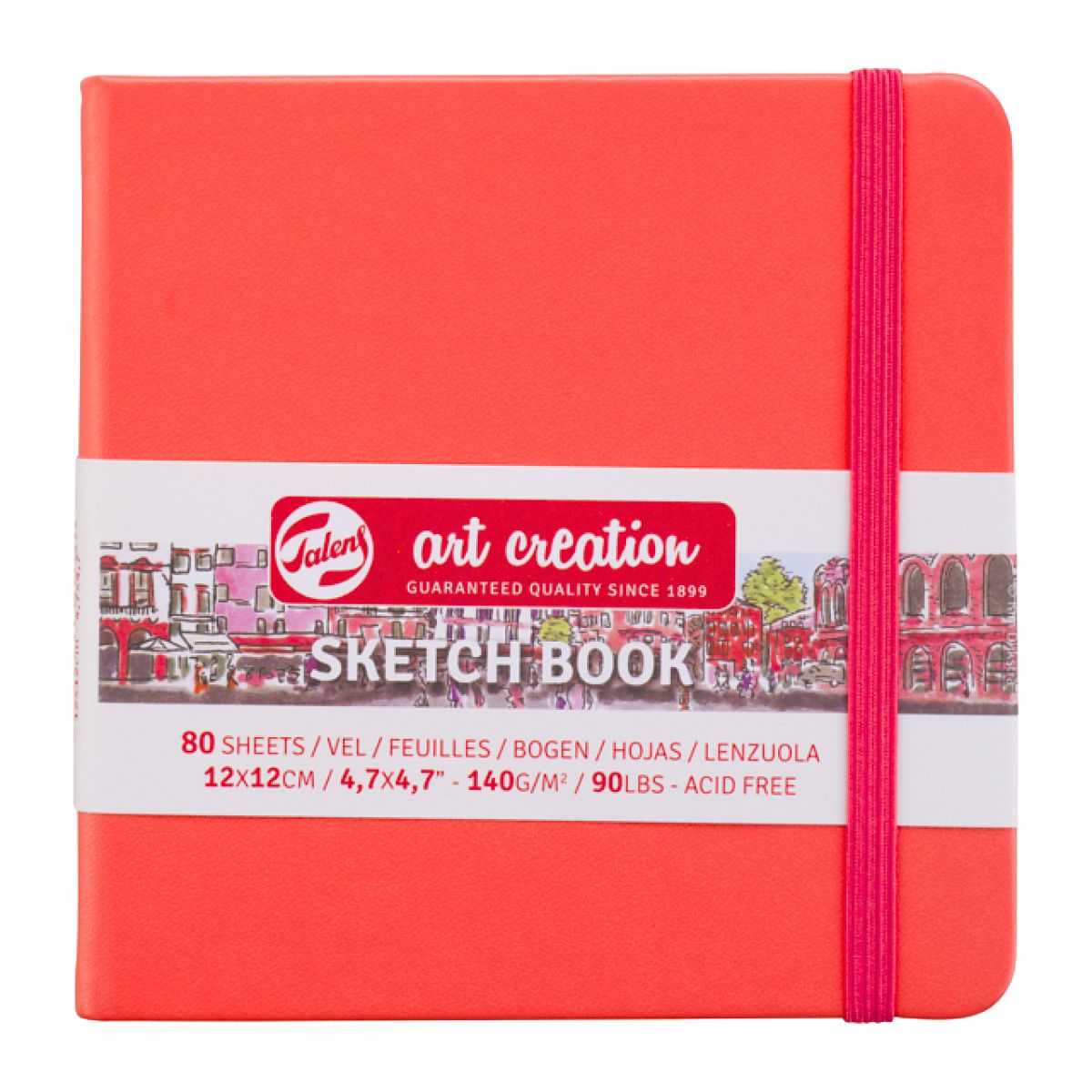 Talens Art Creation Schetsboek Art Deco – 12x12 Cm, 80 Vellen Van 140 G/m² – Zuurvrij, Harde Kaft – Ideaal Voor Potlood, Pastel, Inkt