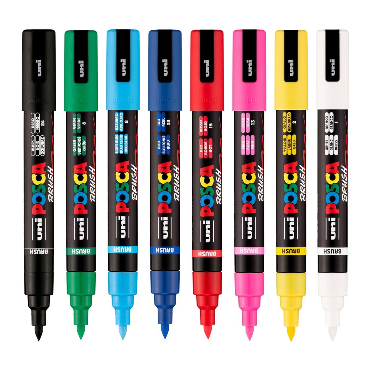 Caneta Posca Uniball PC-5BR Ponta Brush 1.0/4.0mm