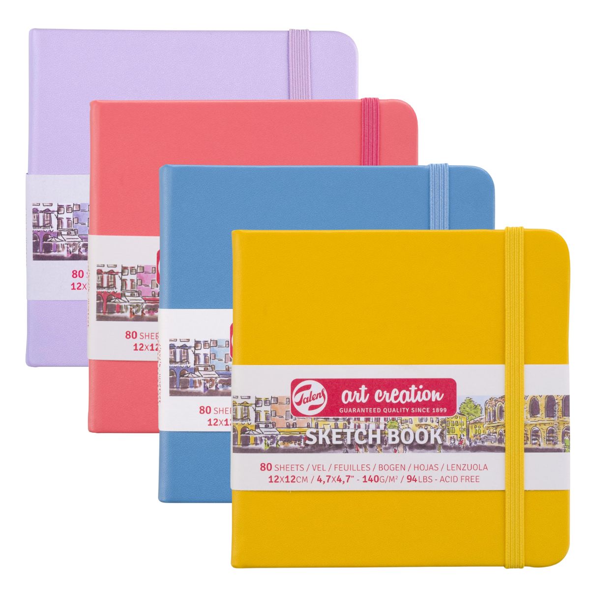 Caderno Sketchbook Art Creation 12x12cm Royal & Talens 140g com 80 Folhas
