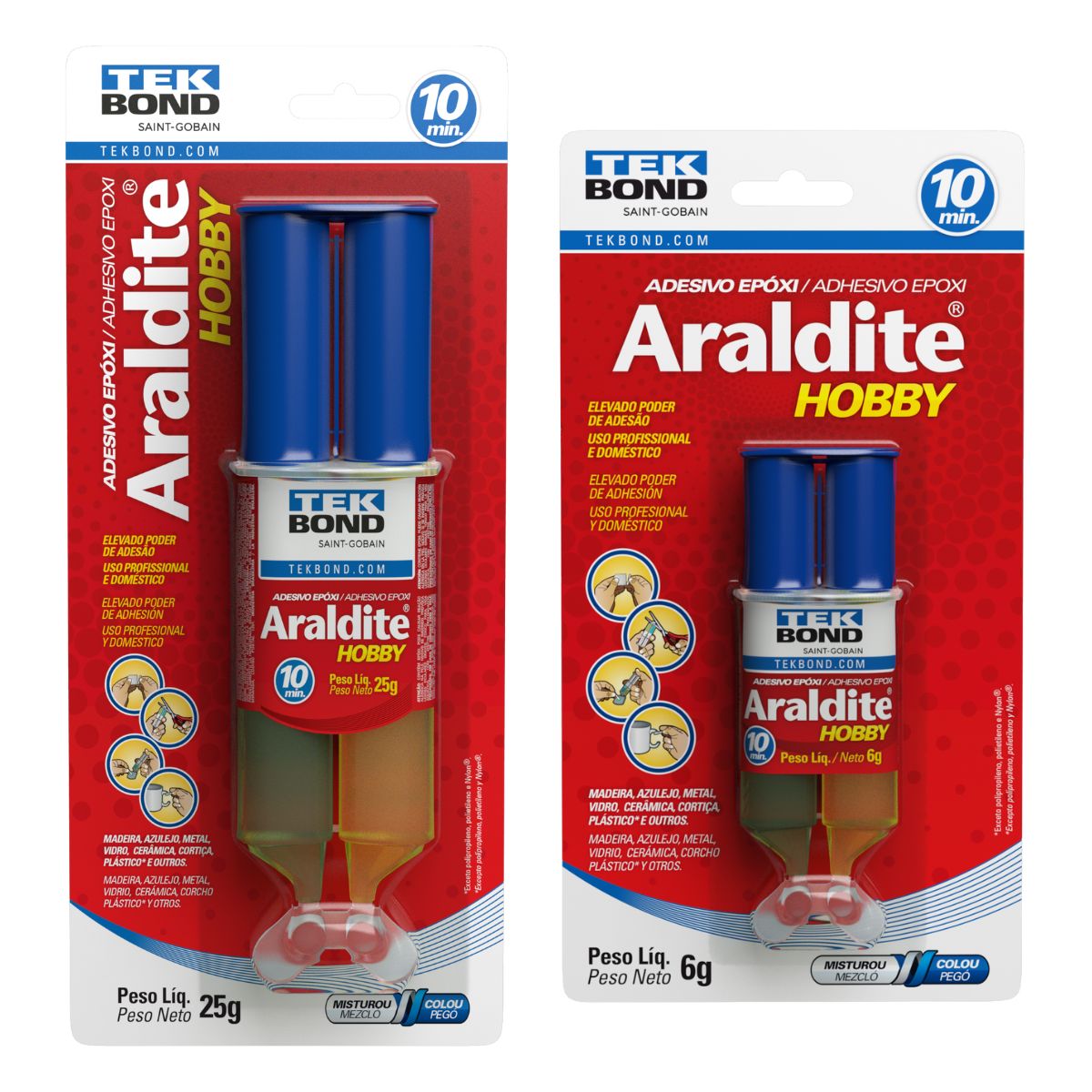 Cola Epóxi Tekbond Araldite Hobby Seringa Azulado