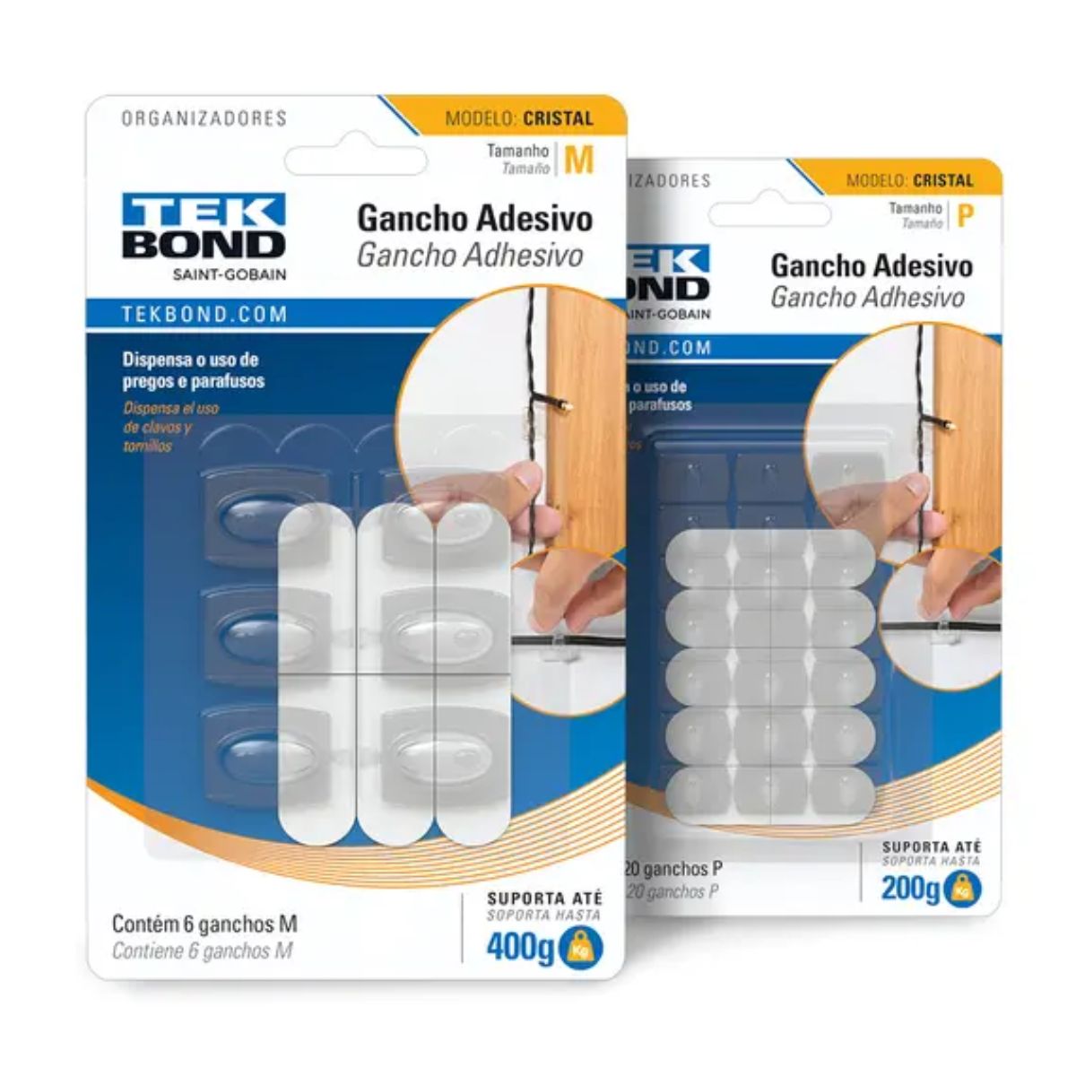 Gancho Adesivo Permanente Tekbond Cristal