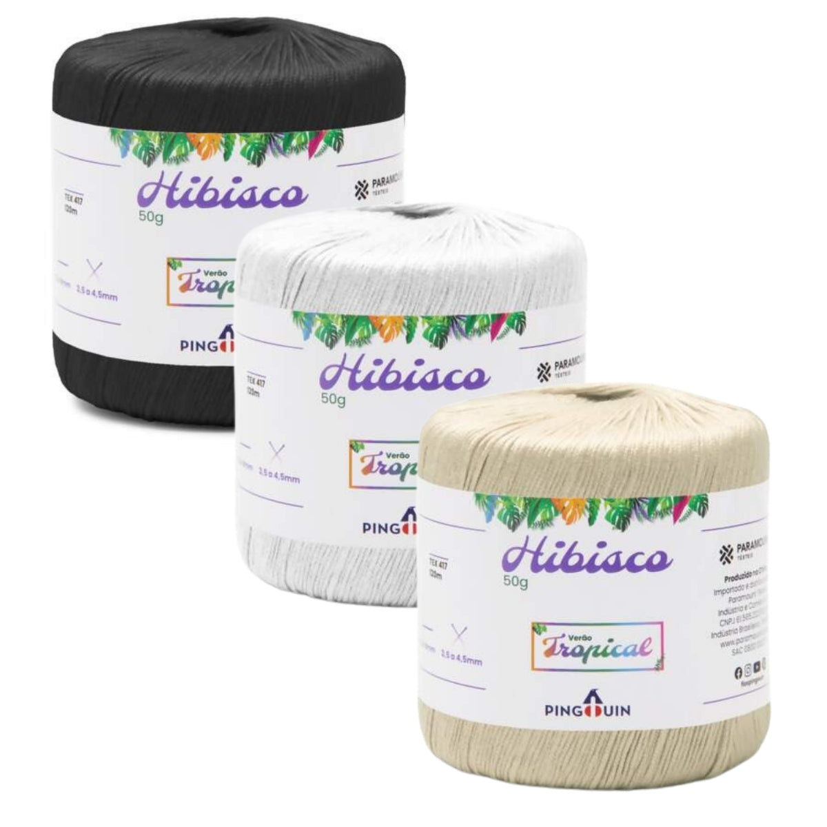 Fio Hibisco Crochê Tricô 50g 120m Tex 417 - Pingouin