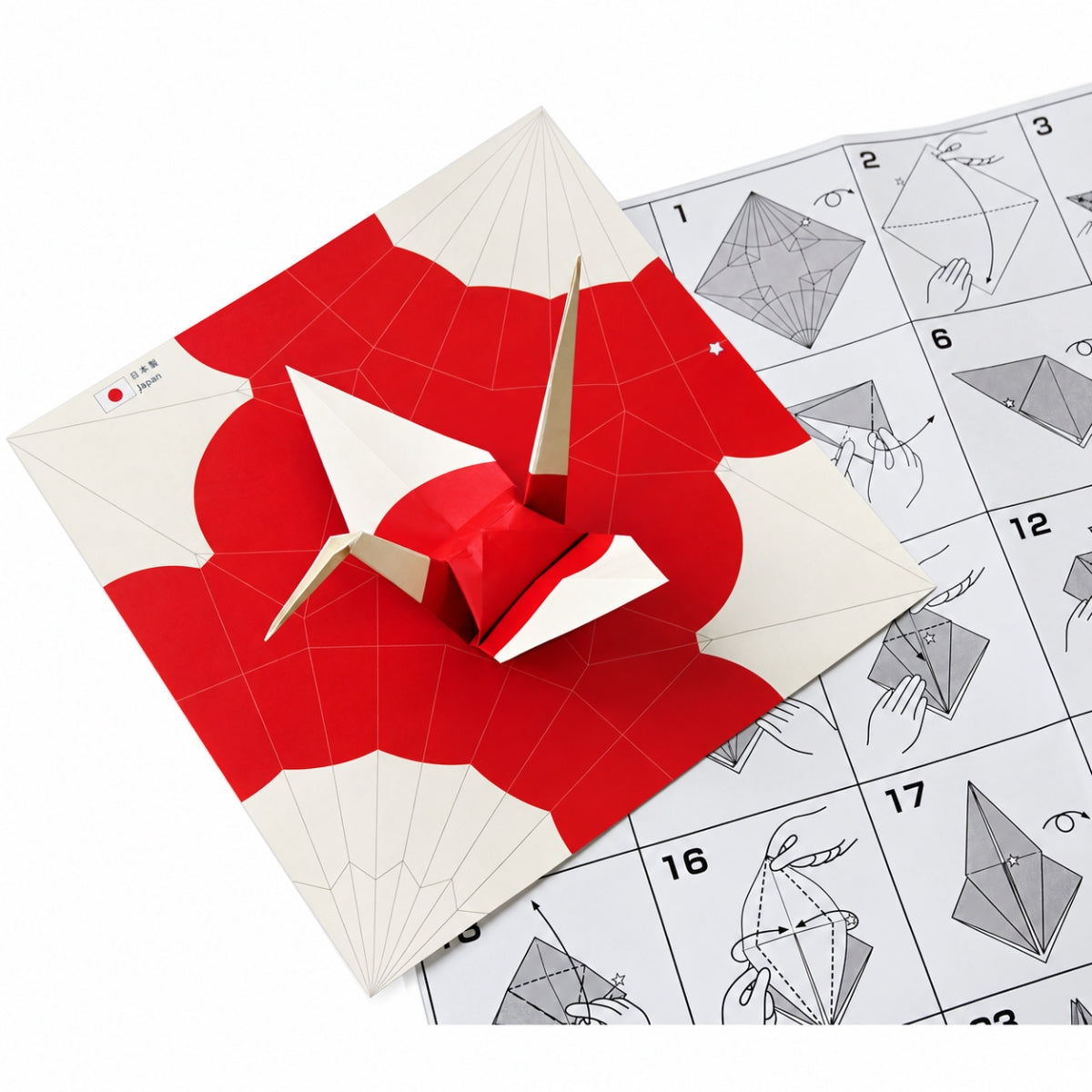 Papel Dobrável Origami 48 Folhas Toyo Orizuru Flag Design Bandeiras 15x15cm - Miwa