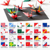 Papel Dobrável Origami 48 Folhas Toyo Orizuru Flag Design Bandeiras 15x15cm - Miwa