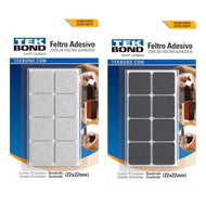 Feltro Adesivo Tekbond Quadrado 22x22mm Com 16 Unidades