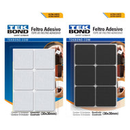 Feltro Adesivo Tekbond Quadrado 30x30mm Com 12 Unidades