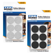 Feltro Adesivo Tekbond Redondo 30mm Com 12 Unidades