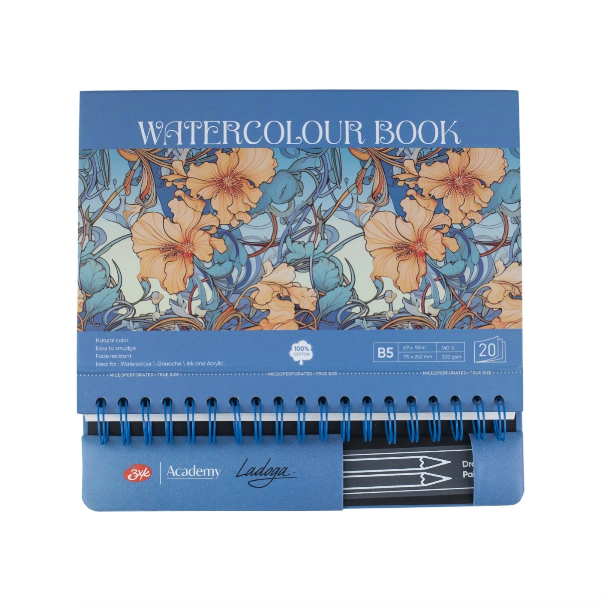 Caderno para Aquarela Algodão 300g 17,5x25cm Blue 252452373 - Nevskaya Palitra