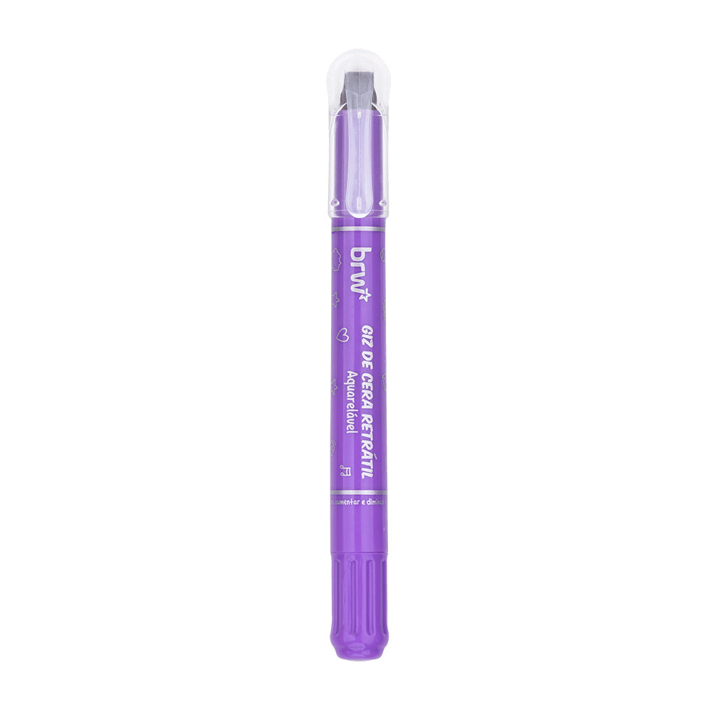 Estojo de Giz de Cera Retrátil Aquarelável com 6 Cores Neon para Desenho e Pintura - Brw
