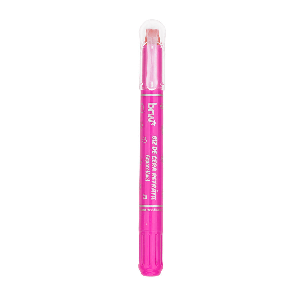 Estojo de Giz de Cera Retrátil Aquarelável com 6 Cores Neon para Desenho e Pintura - Brw