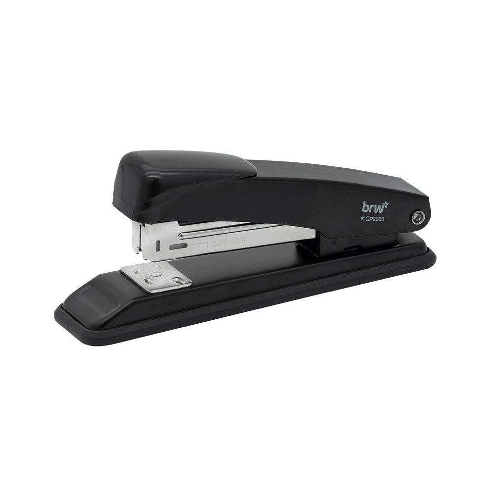 Grampeador Metálico Preto para Grampear e Prender Folhas - Brw