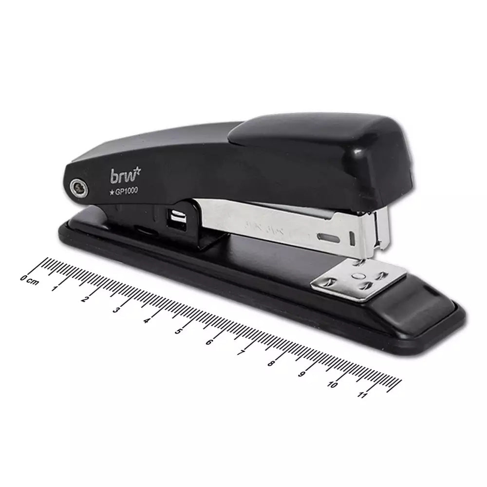 Grampeador Metálico Preto para Grampear e Prender Folhas - Brw
