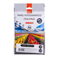 Papel Fotográfico Brilhante A6 265g 100x150mm com 20 Folhas para Impressão de Fotos - Brw