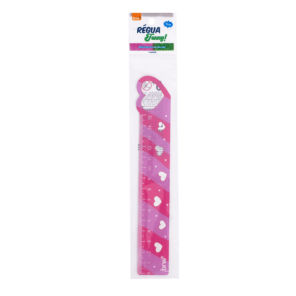 Régua Plástica 15cm Funny para Medição e Traçado - Brw
