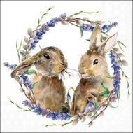Guardanapo para Decoupage Ambiente 33x33cm com 02 Unidades - Guirlanda de Coelho Páscoa