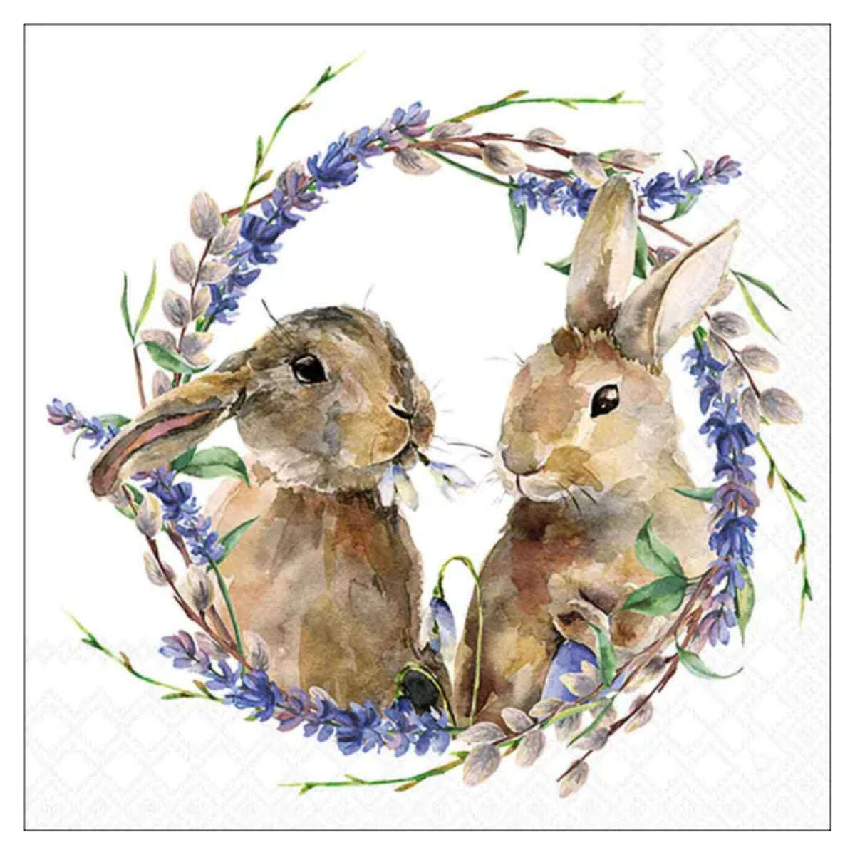 Guardanapo para Decoupage Ambiente 33x33cm com 20 Unidades - Guirlanda de Coelho