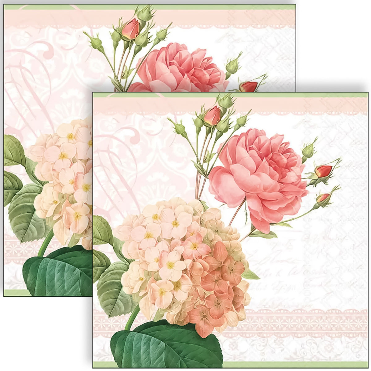 Guardanapo para Decoupage Ambiente 33x33cm com 20 Unidades - Ouro Barroco Branco 