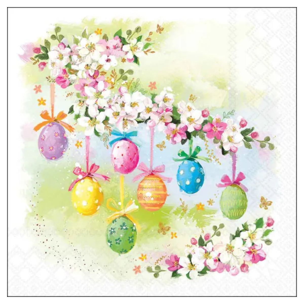 Guardanapo para Decoupage Ambiente 33x33cm com 02 Unidades - Flor e Ovos