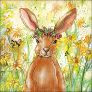 Guardanapo para Decoupage Ambiente 33x33cm com 20 Unidades - Coelhinho de Flores