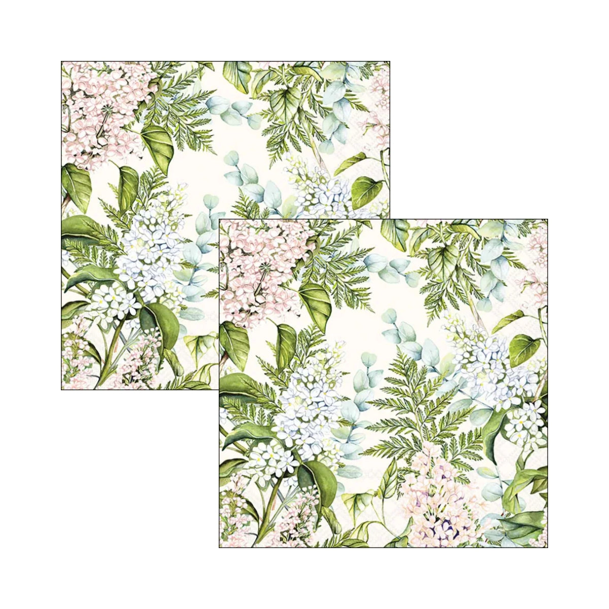 Guardanapo para Decoupage Ambiente 33x33cm com 02 Unidades - Creme Lilás Suave