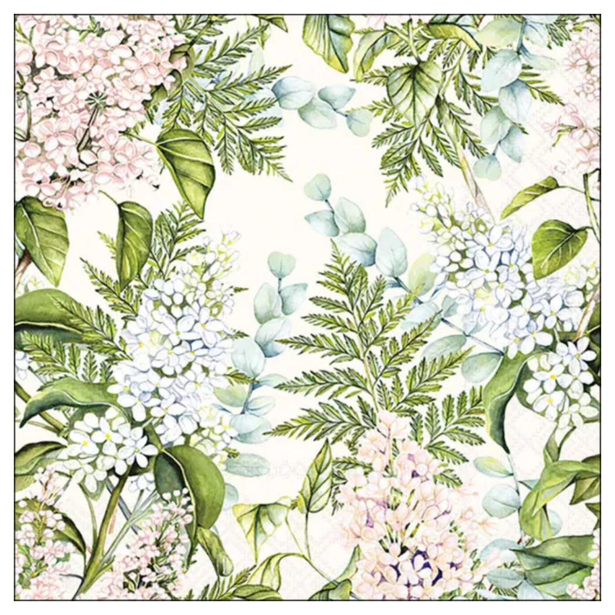 Guardanapo para Decoupage Ambiente 33x33cm com 20 Unidades - Creme Lilás Suave