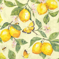 Guardanapo para Decoupage Ambiente 33x33cm com 20 Unidades - Limões Frescos Amarelos