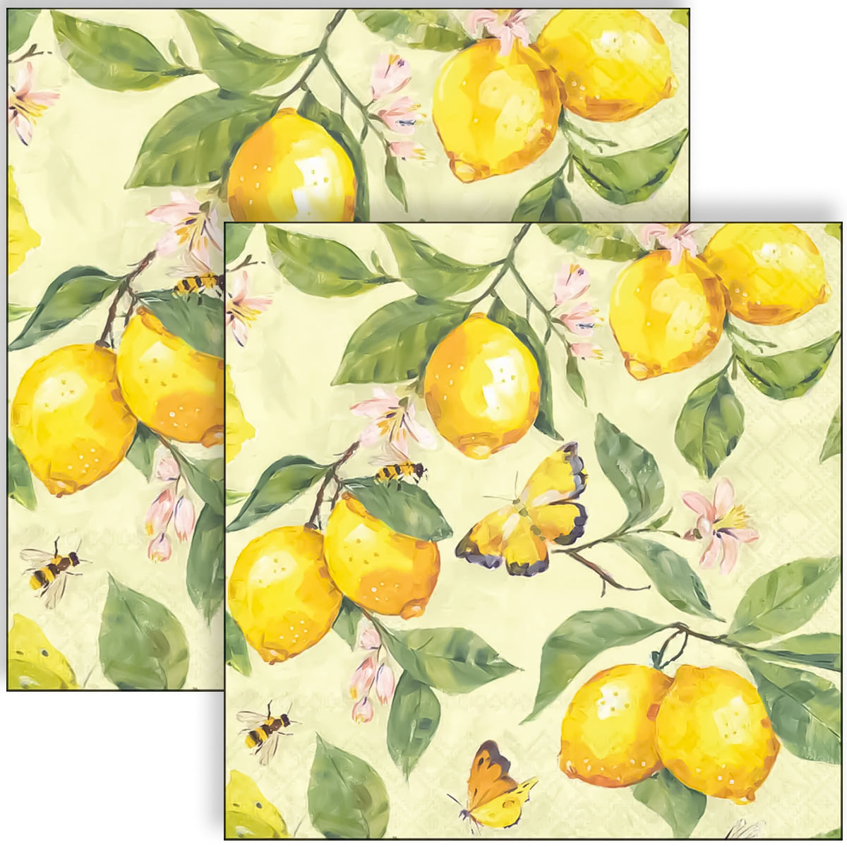 Guardanapo para Decoupage Ambiente 33x33cm com 20 Unidades - Ouro Barroco Branco 