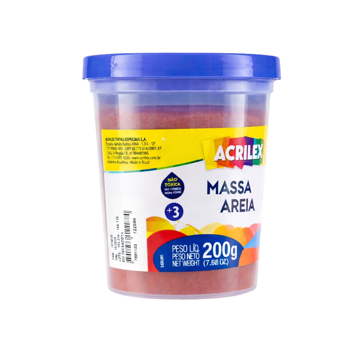Pote Massinha Modelar Argila Terracota 830 200g - Acrilex