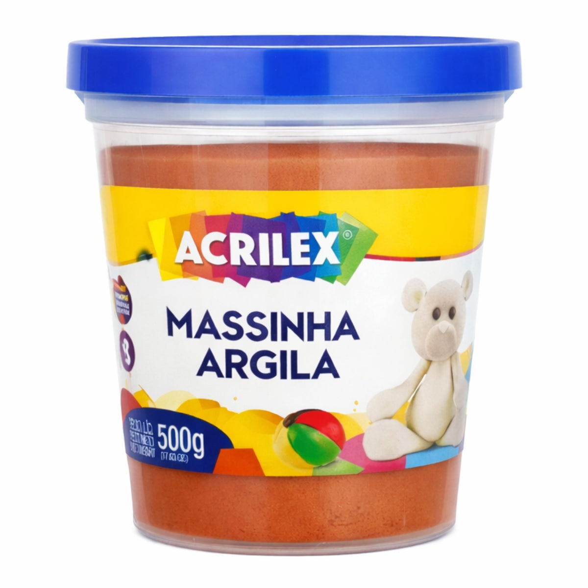 Pote Massinha Modelar Argila Terracota 830 500g - Acrilex