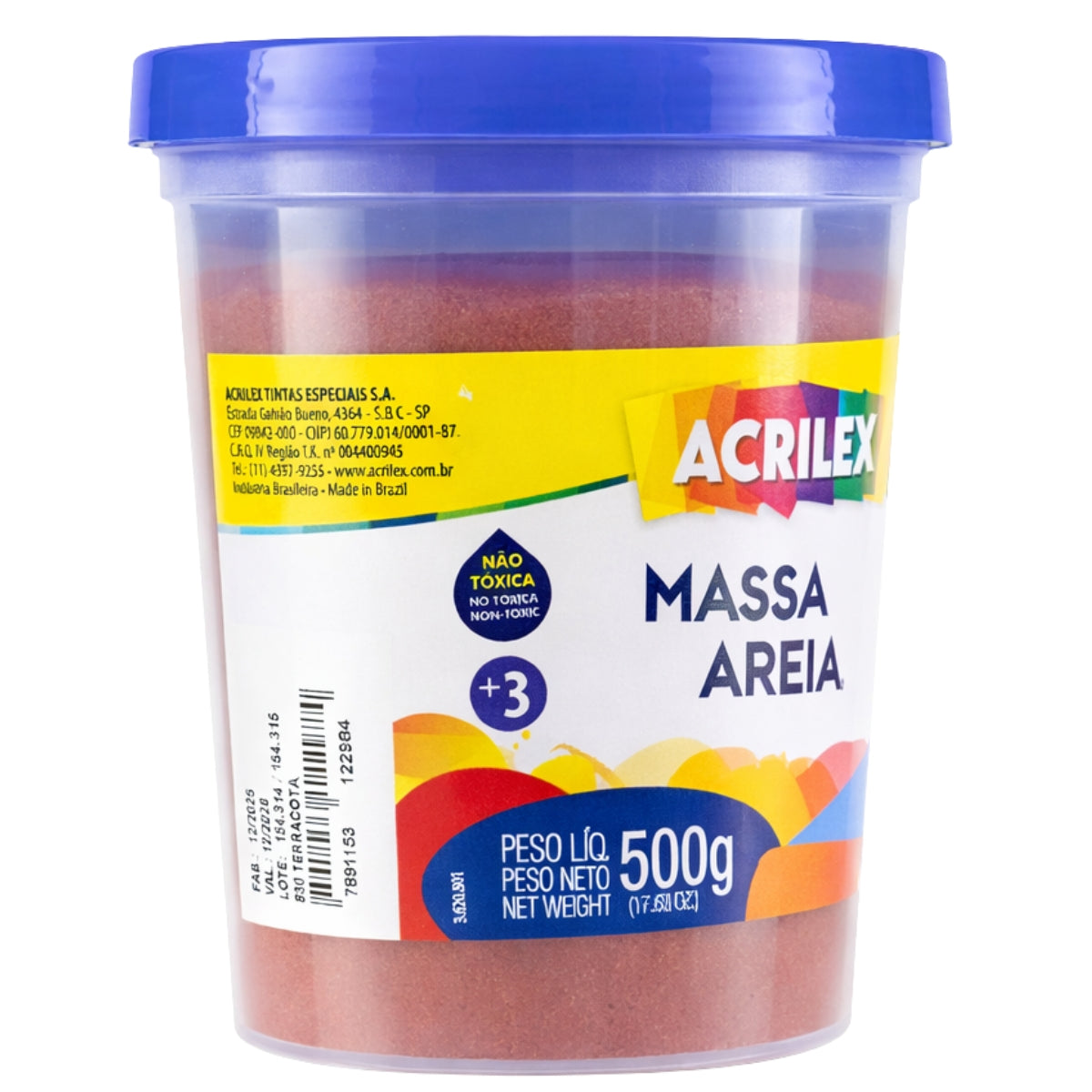 Pote Massinha Modelar Argila Terracota 830 500g - Acrilex