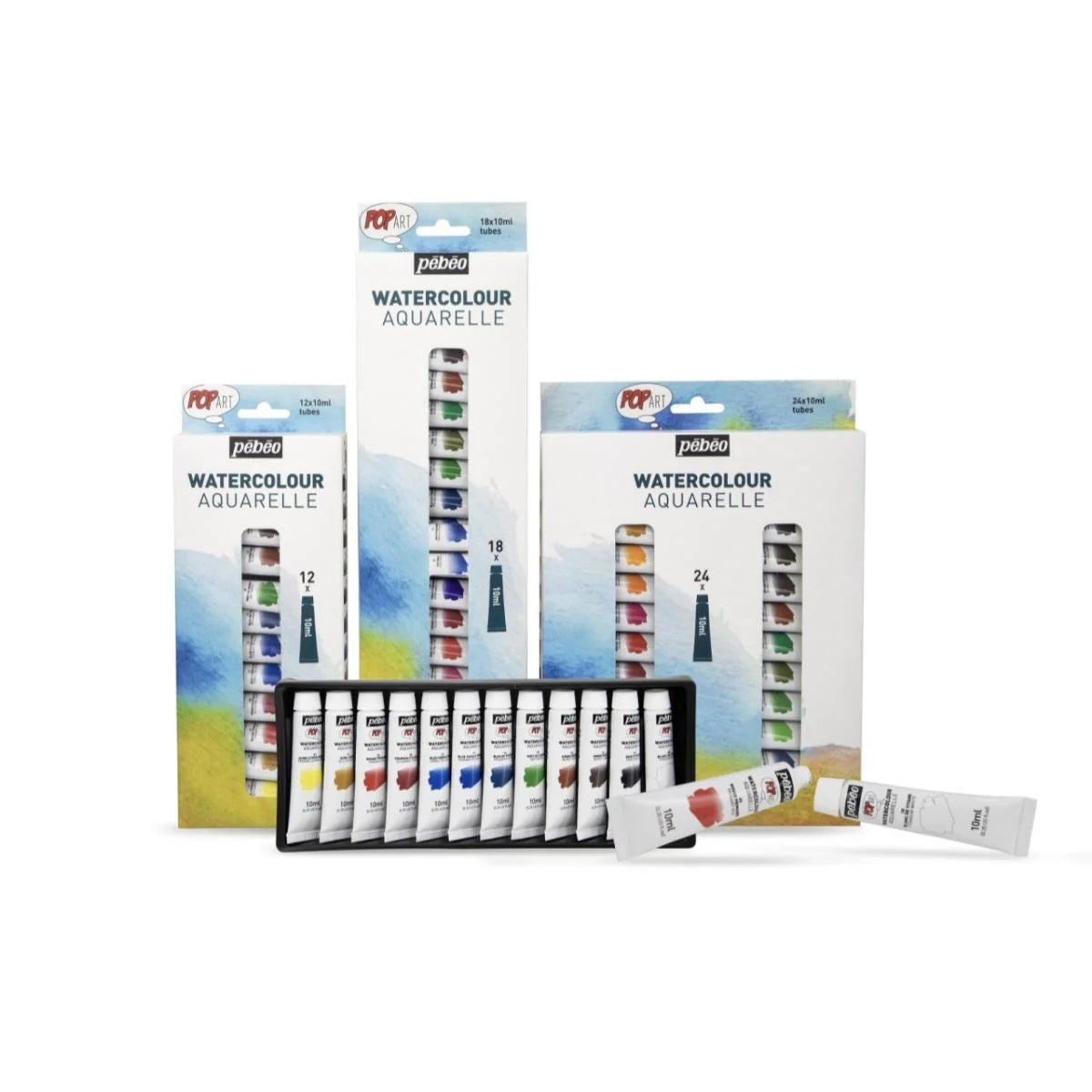 Estojo Tinta Aquarela Pop Art 10ml com 18 Cores - Pebeo