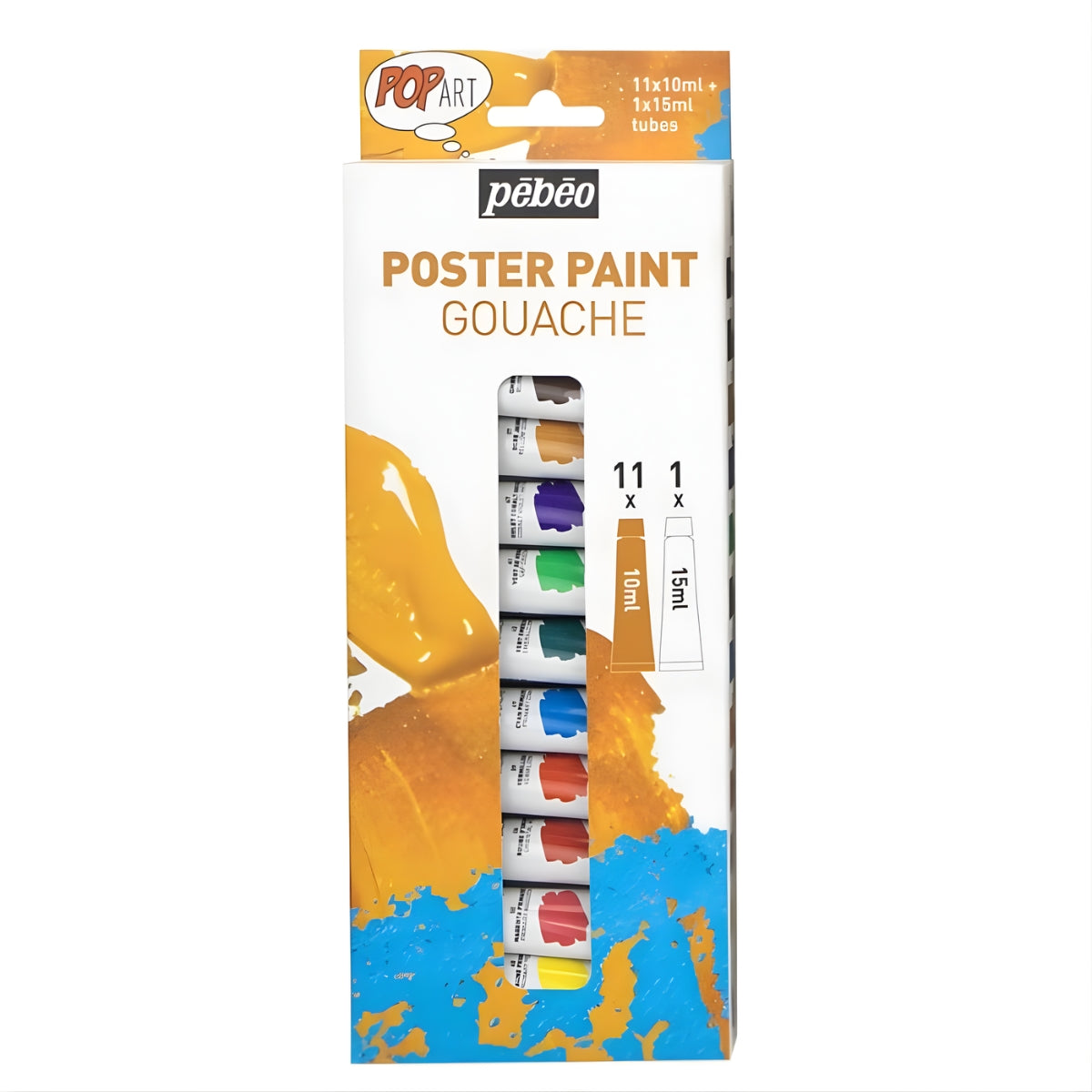 Estojo Tinta Guache Pop Art 10ml com 12 Cores - Pebeo