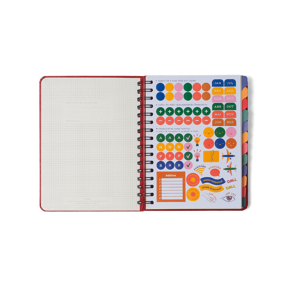 Planner Permanente Wire-o Pastel Semanal Notas A5 14,8x21cm com 100 Folhas Azul Celeste - Cícero
