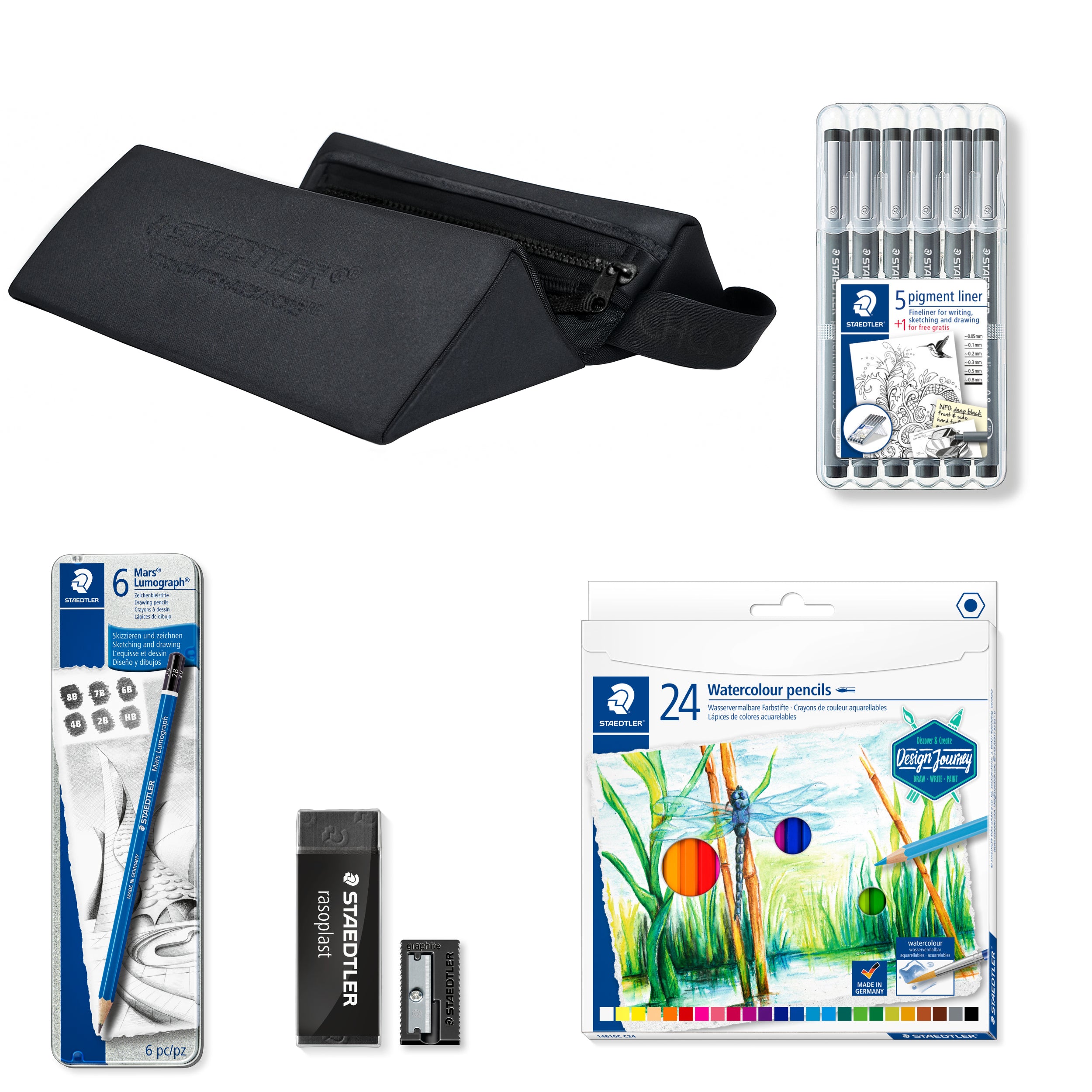 Kit Técnico 02 Estojo Triangular Duplo Alexandre Herchcovitch - Staedtler - 5 Itens