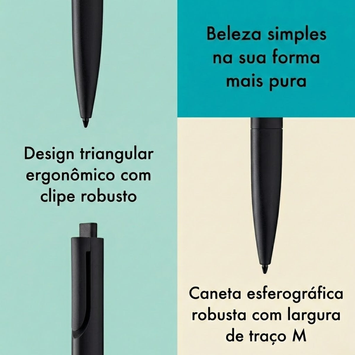Caneta Esferográfica Noto Preto Ponta M Tinta Preta 4040979 - Lamy