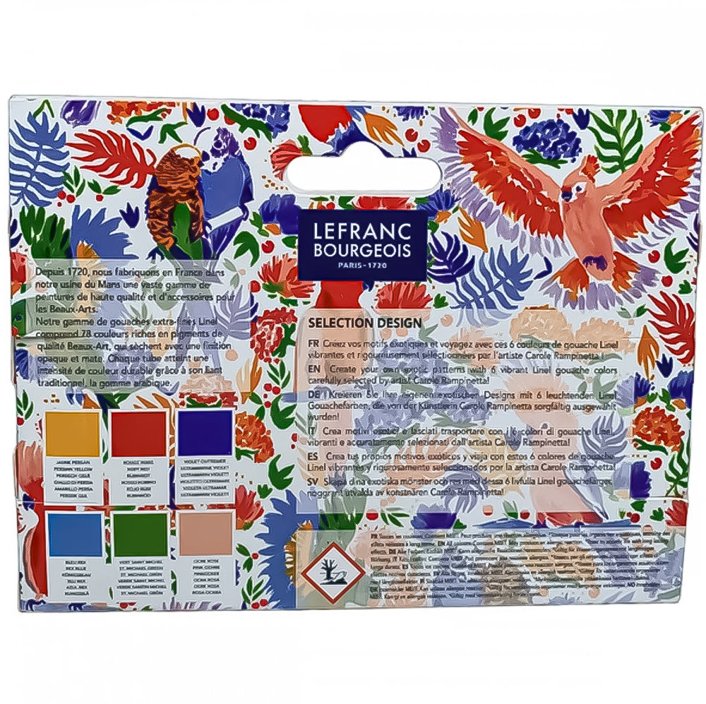 Estojo Tinta Gouache Linel Extra-Fine Design 6 Cores 14ml - Lefranc Bourgeois