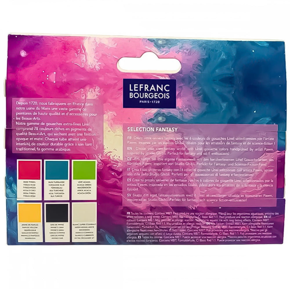Estojo Tinta Gouache Linel Extra-Fine Fantasy 6 Cores 14ml - Lefranc Bourgeois