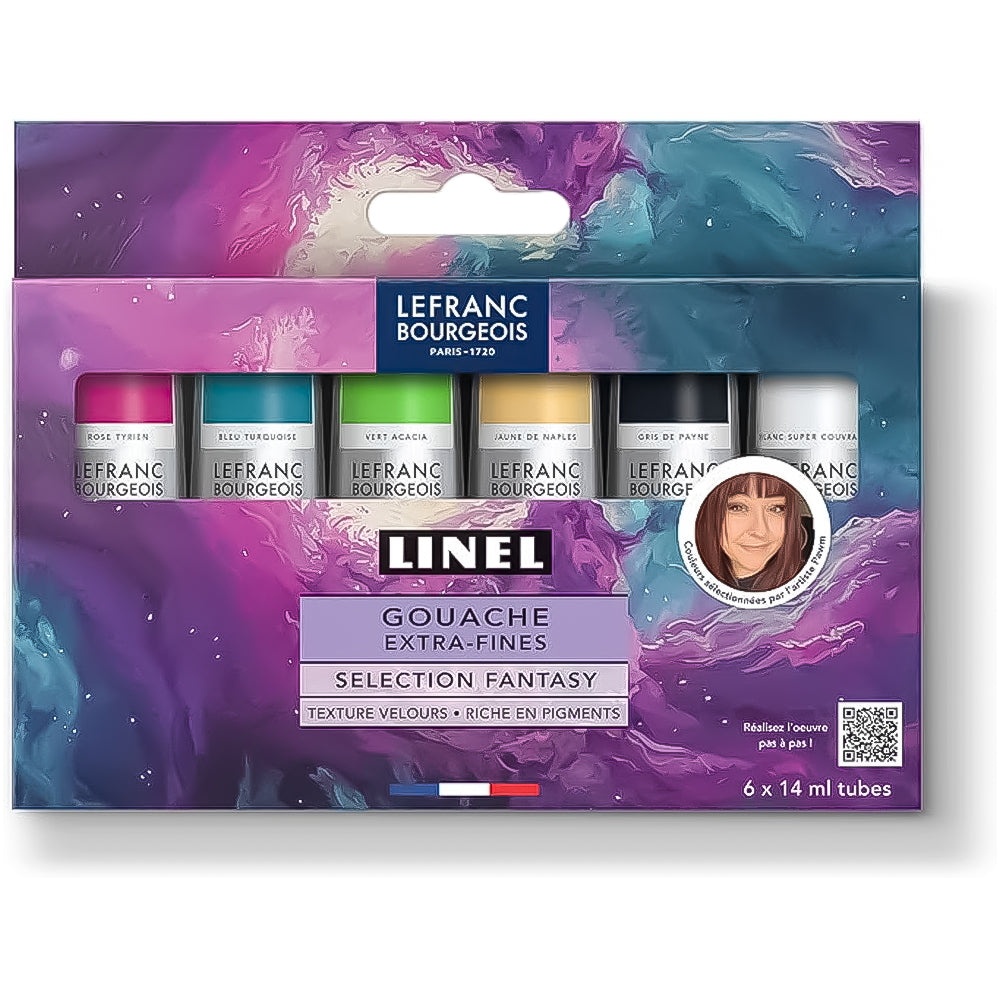 Estojo Tinta Gouache Linel Extra-Fine Fantasy 6 Cores 14ml - Lefranc Bourgeois