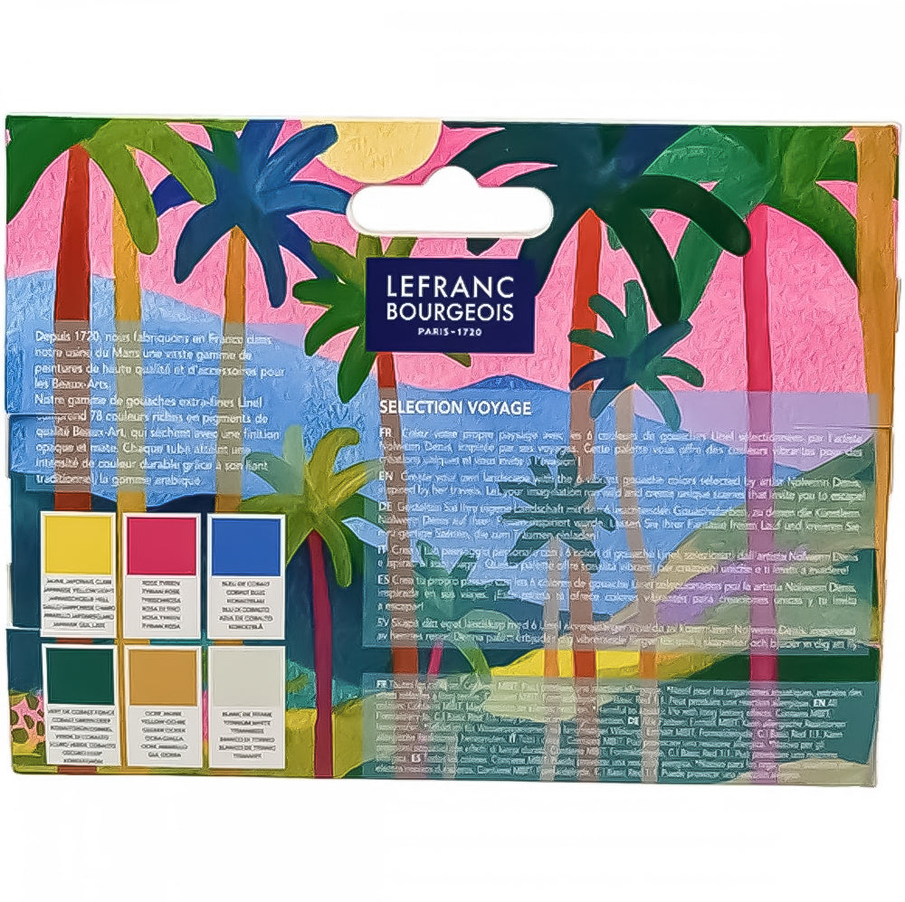 Estojo Tinta Gouache Linel Extra-Fine Voyage 6 Cores 14ml - Lefranc Bourgeois