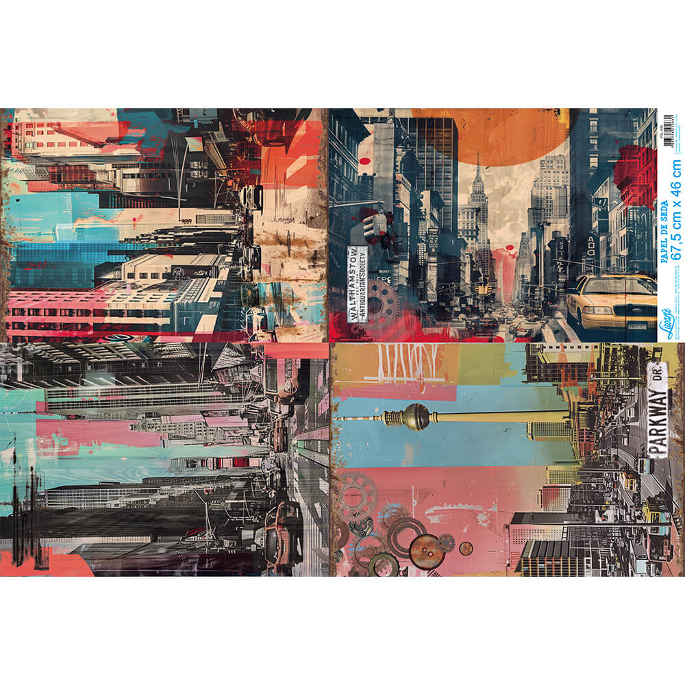 Papel de Seda Vintage 3 67,5x46cm para Artesanato e Embalagens Psl-096 - Litoarte