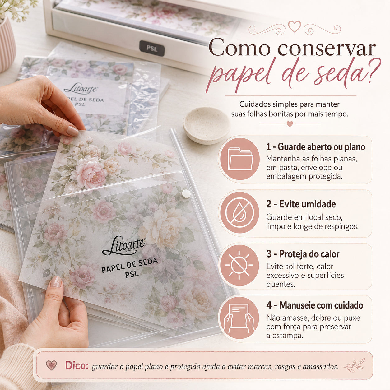 Papel de Seda Mini Pct 5 33x22,8cm para Artesanato e Embalagens Pslm-008 - Litoarte