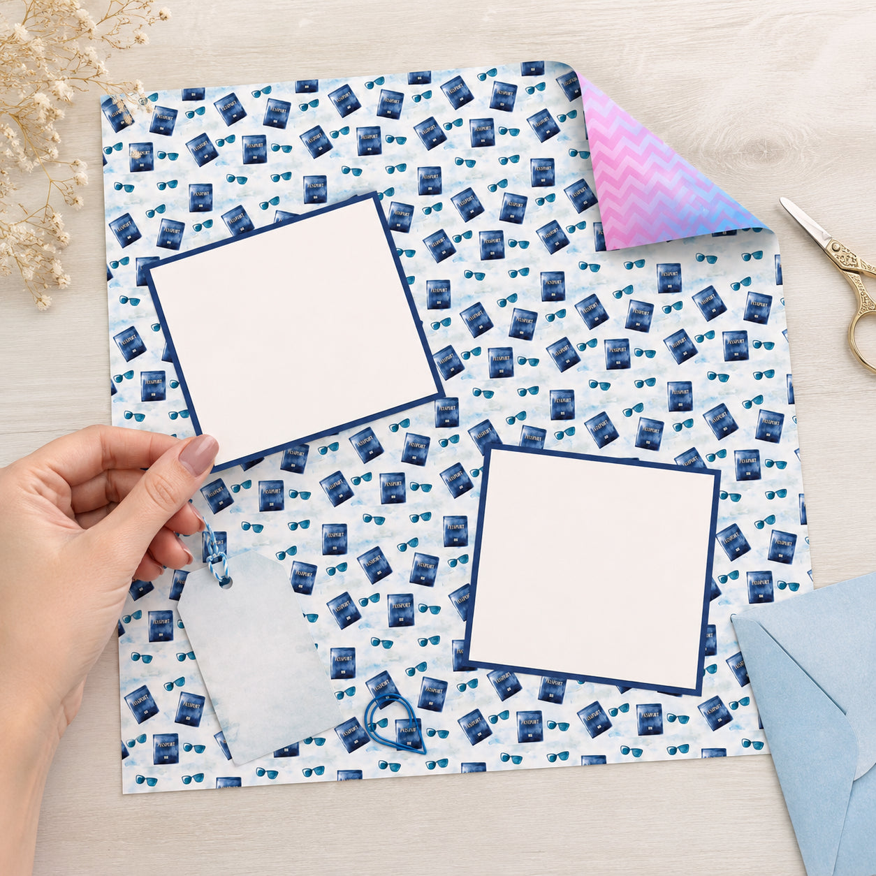 Papel para Scrapbook Dupla Face Viajando Pelo Mundo 30,5x30,5cm para Scrapbook e Papelaria Criativa Sd-1419 - Litoarte