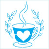 Stencil Xicara de Cafe 14x14cm para Pintura Decorativa e Artesanato Sta-223 - Litoarte