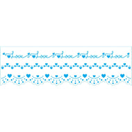 Stencil Love com Coracoes e Lacos 28x8cm para Pintura Decorativa e Artesanato Ste-472 - Litoarte