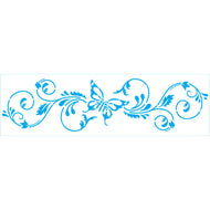 Stencil Estreito Borboleta 8x28cm para Pintura Decorativa e Artesanato Ste-489 - Litoarte