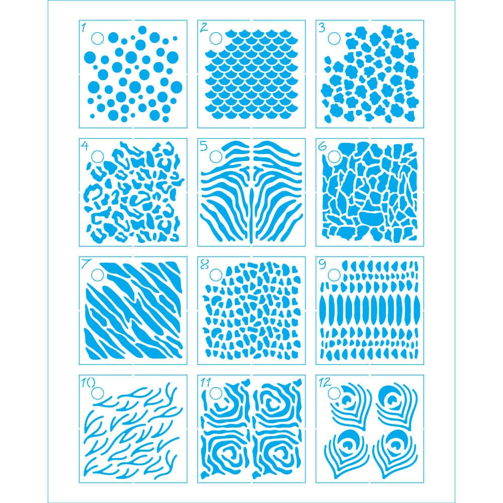 Kit Mini Stencil Coleção Goods 2 para Pintura Decorativa e Artesanato Stmi-038 - Litoarte