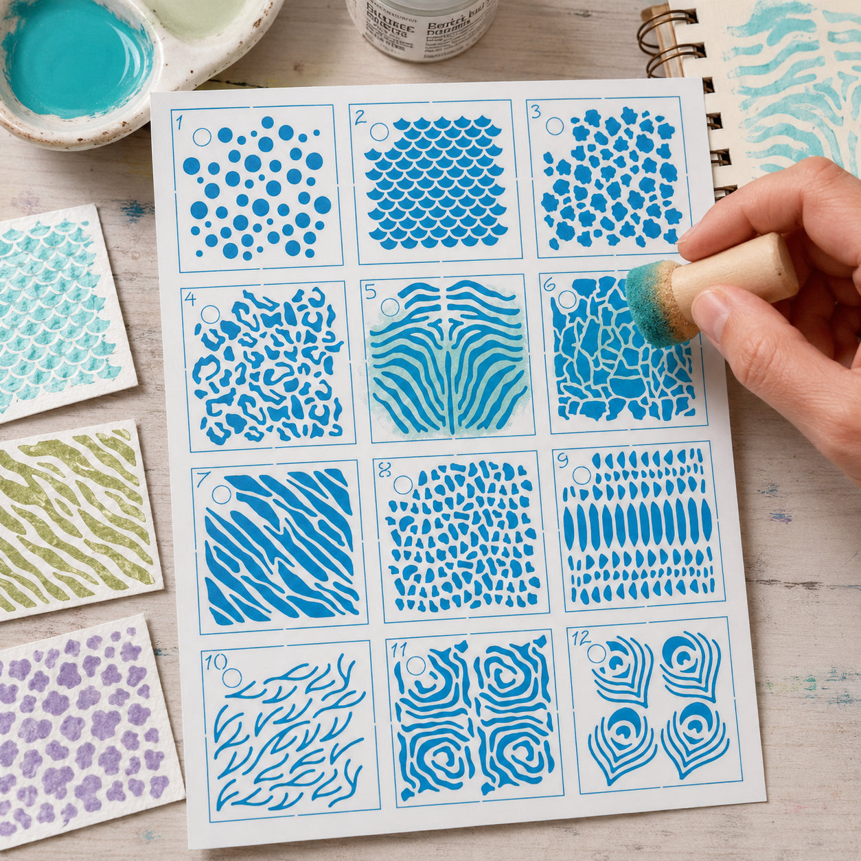 Kit Mini Stencil Coleção Goods 2 para Pintura Decorativa e Artesanato Stmi-038 - Litoarte